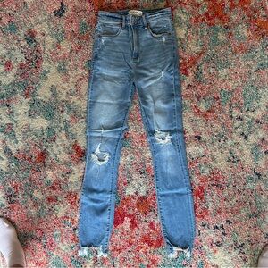 Abercrombie & Fitch Light Blue Distressed Skinny Jeans